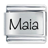 Maia Etched Name Italian Charm