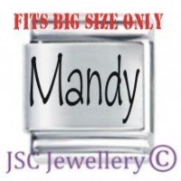 Mandy Etched Name Charm - Fits BIG size 13mm