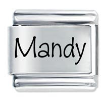 Mandy Etched Name Italian Charm
