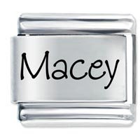 Macey Etched Name Italian Charm