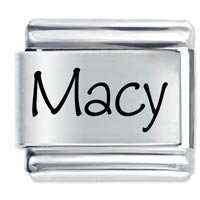 Macy Etched Name Italian Charm