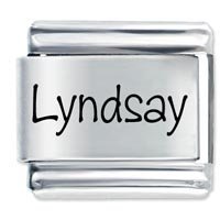 Lyndsay Etched Name Italian Charm
