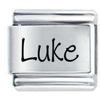 Luke Etched Name Italian Charm