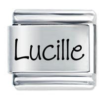 Lucille Etched Name Italian Charm