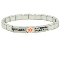 Lymphoedema NO BP/IV R Arm Medical Alert Stainless Steel Bracelet