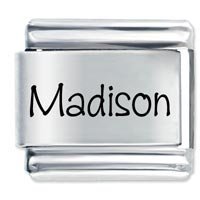 Madison Etched Name Italian Charm