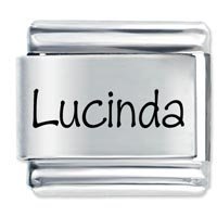 Lucinda Etched Name Italian Charm