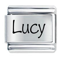 Lucy Etched Name Italian Charm