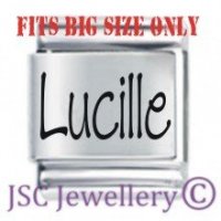 Lucille Etched Name Charm - Fits BIG size 13mm