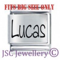 Lucas Etched Name Charm - Fits BIG size 13mm