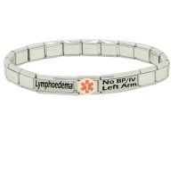 Lymphoedema NO BP/IV L Arm Medical Alert Stainless Steel Bracelet