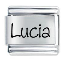 Lucia Etched Name Italian Charm