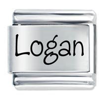 Logan Etched Name Italian Charm
