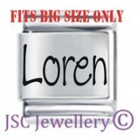Loren Etched Name Charm - Fits BIG size 13mm