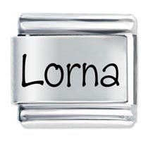 Lorna Etched Name Italian Charm