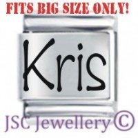 Kris Etched Name Charm - Fits BIG size 13mm