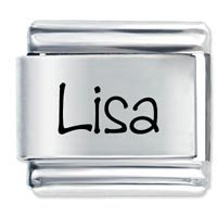 Lisa Etched Name Italian Charm