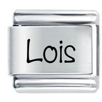 Lois Etched Name Italian Charm