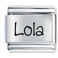 Lola Etched Name Italian Charm