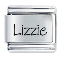 Lizzie Etched Name Italian Charm
