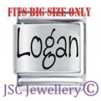 Logan Etched Name Charm - Fits BIG size 13mm