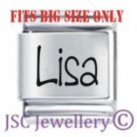 Lisa Etched Name Charm - Fits BIG size 13mm