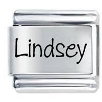 Lindsey Etched Name Italian Charm
