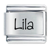 Lila Etched Name Italian Charm