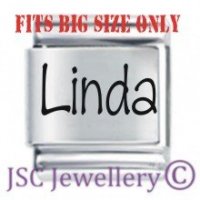 Linda Etched Name Charm - Fits BIG size 13mm
