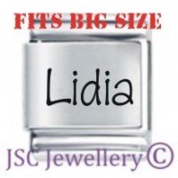 Lidia Etched Name Charm - Fits BIG size 13mm