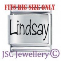 Lindsay Etched Name Charm - Fits BIG size 13mm