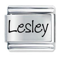 Lesley Etched Name Italian Charm