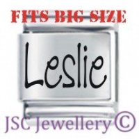 Leslie Etched Name Charm - Fits BIG size 13mm