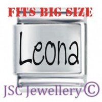 Leona Etched Name Charm - Fits BIG size 13mm