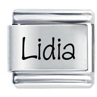 Lidia Etched Name Italian Charm