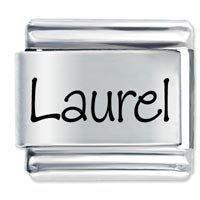 Laurel Etched Name Italian Charm