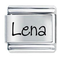 Lena Etched Name Italian Charm