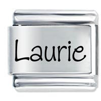 Laurie Etched Name Italian Charm