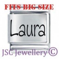 Laura Etched Name Charm - Fits BIG size 13mm