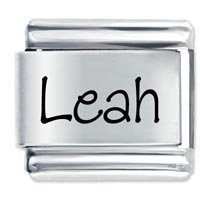 Leah Etched Name Italian Charm
