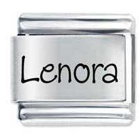 Lenora Etched Name Italian Charm