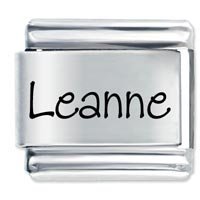 Leanne Etched Name Italian Charm