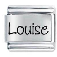 Louise Etched Name Italian Charm