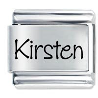 Kirsten Etched Name Italian Charm
