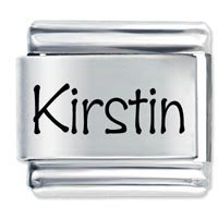 Kirstin Etched Name Italian Charm