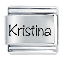 Kristina Etched Name Italian Charm
