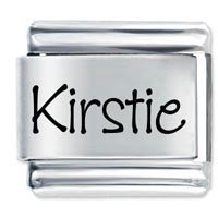 Kirstie Etched Name Italian Charm