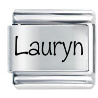 Lauryn Etched Name Italian Charm