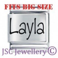 Layla Etched Name Charm - Fits BIG size 13mm