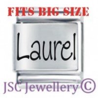 Laurel Etched Name Charm - Fits BIG size 13mm